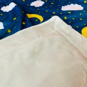 Night Sky Design - Luxury Double Layered Mink Baby Blanket, Navy Blue and Gray