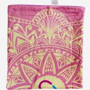 Radiant Bloom, Mandala Design - Luxury Double Layered  Mink Baby Blanket, Pink and Purple